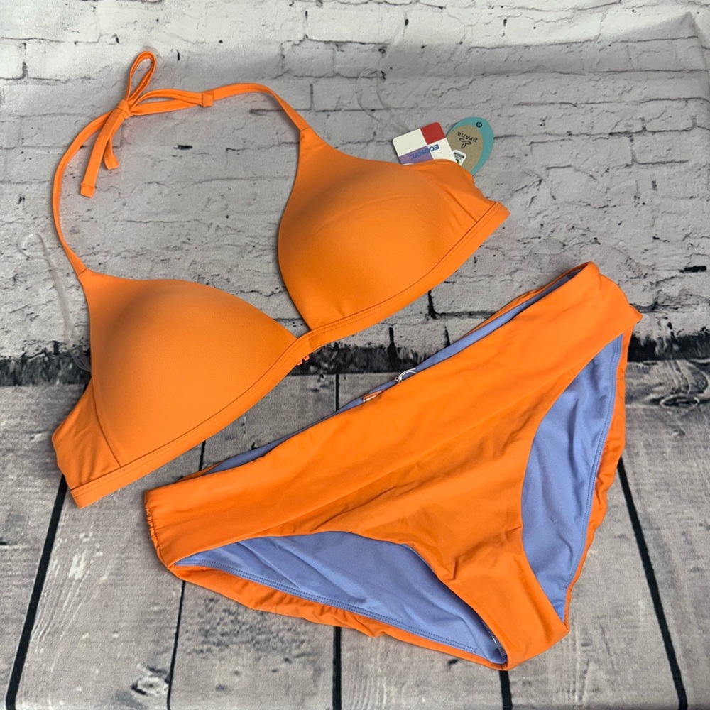prAna Bikini XL Women's Orange Marta Bottom Lexie Top UPF 50 NEW